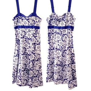 New York & Company Blue and White Dress